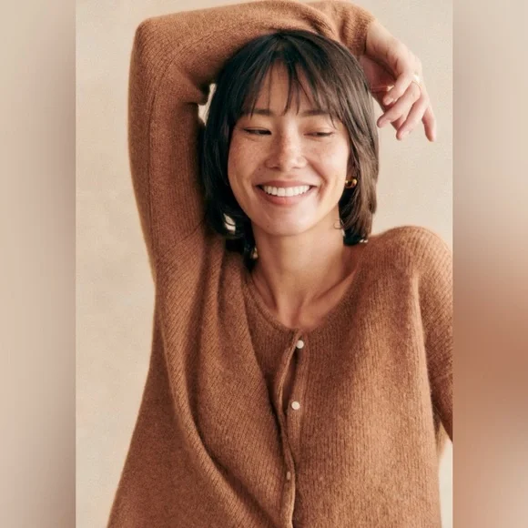 Sézane Gaspard Cardigan size Medium in Camel - Picture 3 of 6